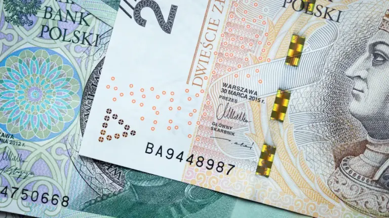Zbliżenie na polskie banknoty dwustuzłotowe, symbolizujące krajową politykę pieniężną i finanse.